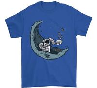 Maglietta da uomo con scritta "Cryptocurrency Mining The Moon", 100% cotone, Blu reale, L