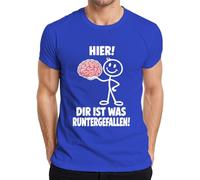 Maglietta da uomo con scritta "Hier ist was runtergefallen!", Blu, M