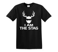 Maglietta da uomo con scritta "I Am The Stag", idea regalo per la notte, Stampa bianca T-shrt nera, 4XL