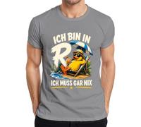 Maglietta da uomo con scritta "Ich bin in Rente Ich muss gar nix Statement", grigio., 3XL