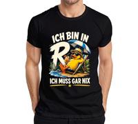 Maglietta da uomo con scritta "Ich bin in Rente Ich muss gar nix Statement", Nero , XL