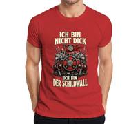 Maglietta da uomo con scritta "Ich bin nicht dick Ich bin der Schildwall", Colore: rosso, XL