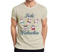 Maglietta da uomo con scritta in lingua tedesca "Frohe Weihnachten - Christmas Christmas, naturale, 3XL