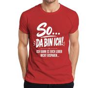 Maglietta da uomo con scritta "So Da Bin ich kann es euch Statement