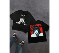 Maglietta da uomo con stampa bifacciale, girocollo, in puro cotone da 220 g/m², stile casual, motivo "Pulp Fiction Mia Movie" (confezione da 1) Modish Herren-T-Shirt aus Baumwolle mit beidseitigem Dru