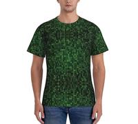 Maglietta da uomo con stampa Hacker Era, a maniche corte, girocollo, casual, estiva, classica, basic, Nero , XL