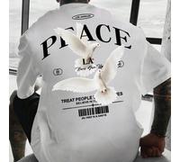 maglietta da uomo con stampa personalizzata di una frase sulla colomba, adatta per l'estate, comoda e traspirante, di L,M,S,XL,XS,XXLPoliestere