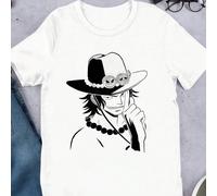 Maglietta da uomo con stampa Trafalgar Law di One Piece, scollo tondo, 220 g/m², manica corta estiva in puro cotone (1 pezzo) T-shirt da uomo a maniche corte e scollo tondo, casual, stampata, comoda,