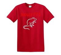Maglietta da uomo con topo e topo, divertente scherzo, idea regalo, T-shirt Rossa Stampa Bianca, 5XL
