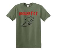 Maglietta da uomo con topo e topo, divertente scherzo, idea regalo, T-shirt Verde Militare Stampa Nera, L