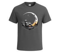 Maglietta da uomo con uomo spaziale sulla luna, per amanti dello spazio, idea regalo, T-shirt Carbone Stampa Bianca, S