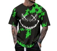 Maglietta da uomo dal design casual per il comfort quotidiano, eleganti attività per il tempo libero con vestibilità traspirante, verde, 4XL