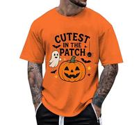 Maglietta da uomo divertente per Halloween per bambini - Cutest Pumpkin in The Patch | Graziosa maglietta per il periodo autunnale, Stil_l08 arancione, L