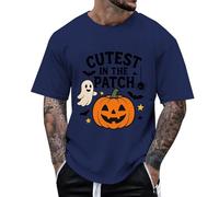 Maglietta da uomo divertente per Halloween per bambini - Cutest Pumpkin in The Patch | Graziosa maglietta per il periodo autunnale, Stil_l07 blu navy, XXL