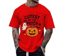 Maglietta da uomo divertente per Halloween per bambini - Cutest Pumpkin in The Patch | Graziosa maglietta per il periodo autunnale, Stil_l09 rosso, S