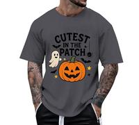 Maglietta da uomo divertente per Halloween per bambini - Cutest Pumpkin in The Patch | Graziosa maglietta per il periodo autunnale, Stil_l04 Grigio, XXL