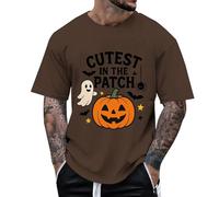 Maglietta da uomo divertente per Halloween per bambini - Cutest Pumpkin in The Patch | Graziosa maglietta per il periodo autunnale, Stil_l02 Marrone, XL