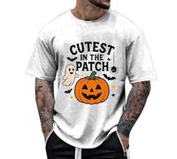Maglietta da uomo divertente per Halloween per bambini - Cutest Pumpkin in The Patch | Graziosa maglietta per il periodo autunnale, Stil_l10 Bianco, L