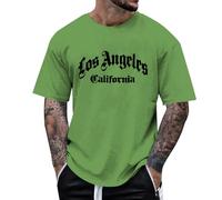 Maglietta da uomo e da donna, a maniche corte, girocollo, con motivo alfabeto, multicolore, tessuto in poliestere elasticizzato, vestibilità regolare per uno stile casual, verde, L