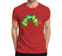 Maglietta da uomo Eat The Rich Raupe Hungrig Statement, Colore: rosso, XXL
