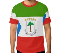 Maglietta da uomo elasticizzata, top grafico personalizzato resistente alle grinze dalla S alla 3XL, Bandiera nazionale della Guinea Equatoriale, L