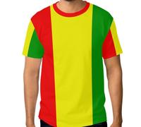 Maglietta da uomo elasticizzata, top grafico personalizzato resistente alle grinze dalla S alla 3XL, Bandiera nazionale della Guinea, XL