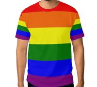 Maglietta da uomo elasticizzata, top grafico personalizzato resistente alle grinze dalla S alla 3XL, Rainbow Pride Flag Gay Lgbt Pride Day Month Parade Comunità Lgbtq, L