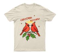 Maglietta da uomo grafica Christmas Blessings Cardinals Holly Holidays...