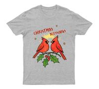 Maglietta da uomo grafica Christmas Blessings Cardinals Holly Holidays...