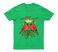 Maglietta da uomo grafica Christmas Blessings Cardinals Holly Holidays...