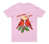 Maglietta da uomo grafica Christmas Blessings Cardinals Holly Holidays...