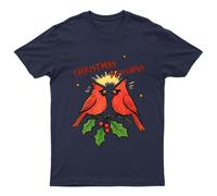 Maglietta da uomo grafica Christmas Blessings Cardinals Holly Holidays...