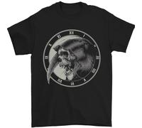 Maglietta Da Uomo Grim Reaper Clock Skull Biker Gothic Demon 100% Cotone