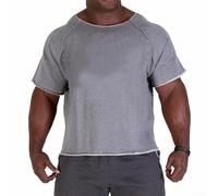 Maglietta da uomo in cotone casual girocollo sportivo allenamento (grigio XL)