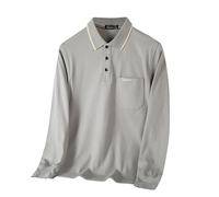 Maglietta da uomo in cotone regular fit top 2025 da uomo casual alla moda in puro cotone con risvolto sottile maglietta a maniche lunghe per interni ed esterni vita quotidiana, Grigio, L