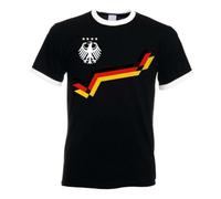 Maglietta da uomo in stile retrò, da calcio, Nero , 3XL