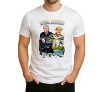 Maglietta da uomo Island Boys - Politica Satira con Epstein, Trump & Stephen Hawking, bianco, M