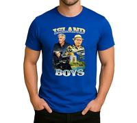 Maglietta da uomo Island Boys - Politica Satira con Epstein, Trump & Stephen Hawking, Blu, M