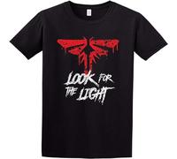 Maglietta da uomo ispirata al gioco "Look for The Light Fireflies Symbol Ellie Last of Us", nera, Nero , L