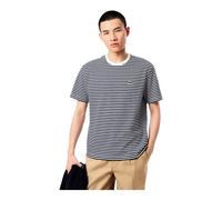 Maglietta da uomo Lacoste Striped Heavy Cotton T-shirt White/Navy Blue M