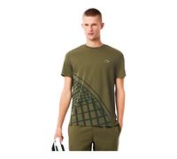 Maglietta da uomo Lacoste Ultra-Dry Back Print Tennis T-Shirt Olive S