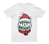 Maglietta da uomo Meowy & Bright Cat Vacanze di Natale maglietta da donna...