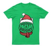 Maglietta da uomo Meowy & Bright Cat Vacanze di Natale maglietta da donna...
