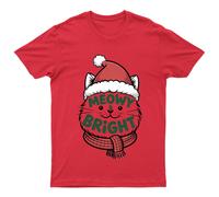 Maglietta da uomo Meowy & Bright Cat Vacanze di Natale maglietta da donna...