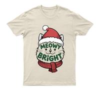 Maglietta da uomo Meowy & Bright Cat Vacanze di Natale maglietta da donna...