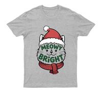 Maglietta da uomo Meowy & Bright Cat Vacanze di Natale maglietta da donna...