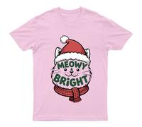 Maglietta da uomo Meowy & Bright Cat Vacanze di Natale maglietta da donna...