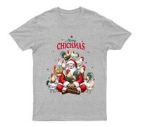 Maglietta da uomo Merry Chickmas Christmas Holiday Santa Chickens maglietta...