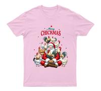 Maglietta da uomo Merry Chickmas Christmas Holiday Santa Chickens maglietta...