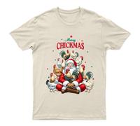 Maglietta da uomo Merry Chickmas Christmas Holiday Santa Chickens maglietta...
